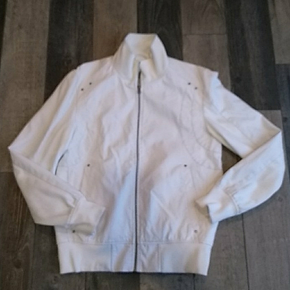 Mens faux leather/spandex coat
